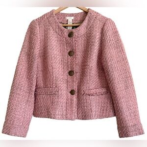 J. CREW Wool Blend Preppy Formal Business Casual Structured Tweed Blazer Size 6